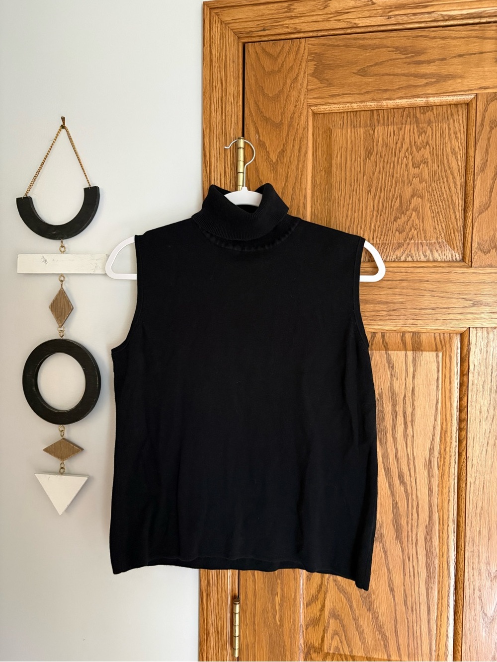 Designers Originals Black Ribbed Sleeveless Turtleneck